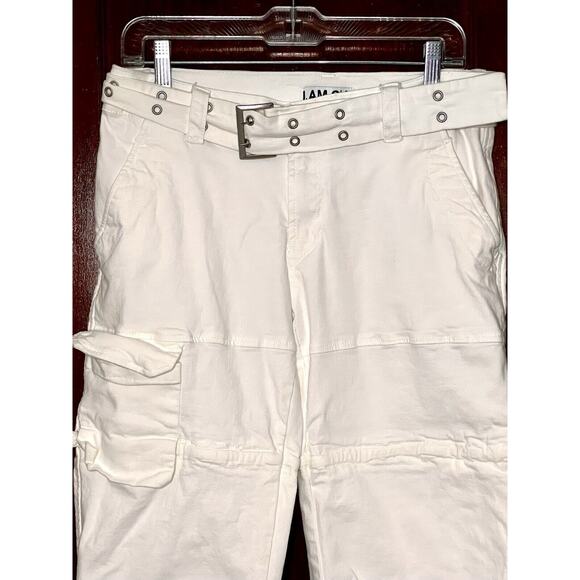 I.AM.GIA WHITE BELTED NAIMA CARGO PANTS WIDE LEG STRETCH M / MEDIUM - Picture 2 of 5